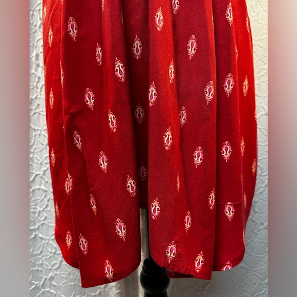 LULUS- Boho Red 🌹Floral Deep V-Neck Mini Dress (L) - Picture 6 of 13